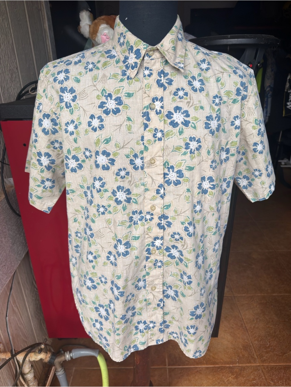 PreOwned Reyn Spooner Hawaiian Print Multicolored Full Button Men's Large